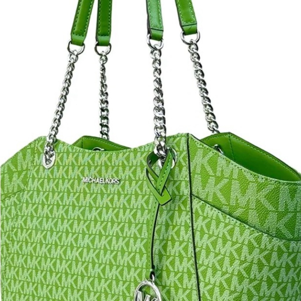 Michael Kors Jungle Green Purse and Wallet - Picture 2 of 6